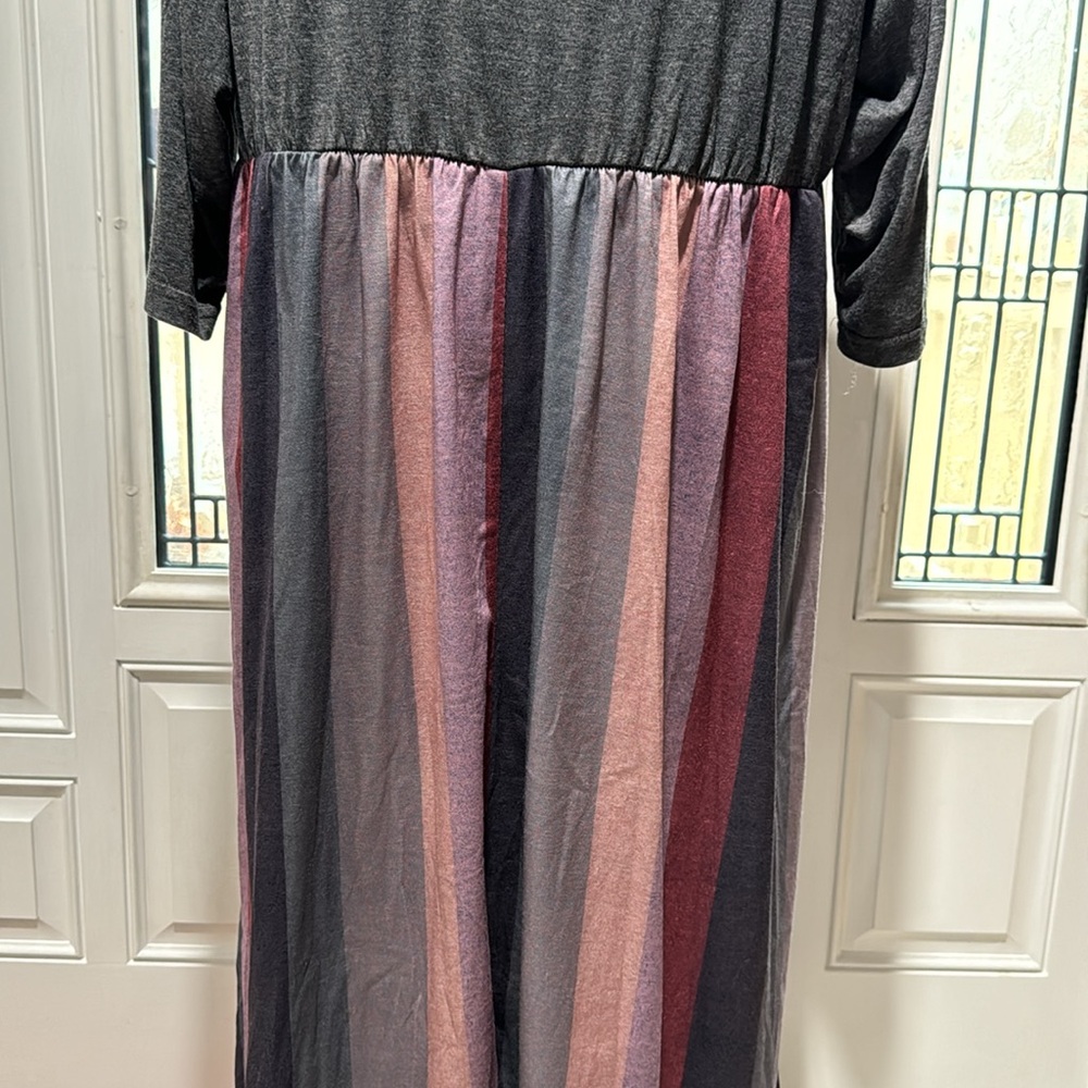 Bloomchic Solid Patchwork Pocket Striped Flutter … - image 5